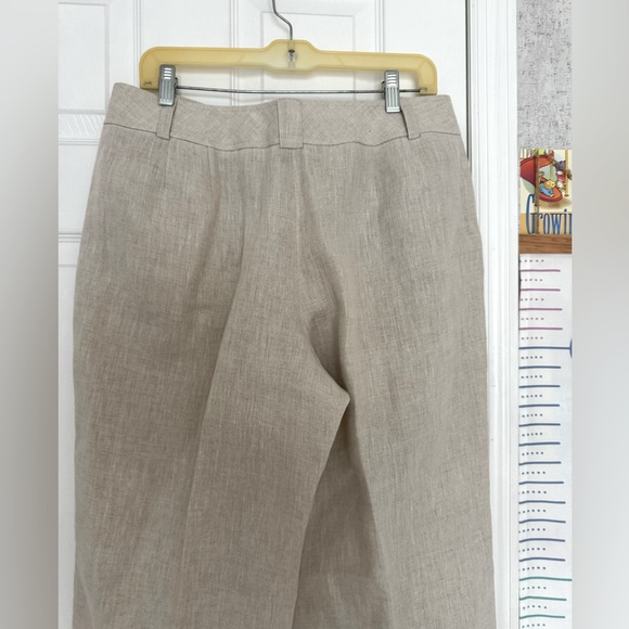 Talbots Pure linen Petite 14 women’s wide leg tan pants - Picture 6 of 8